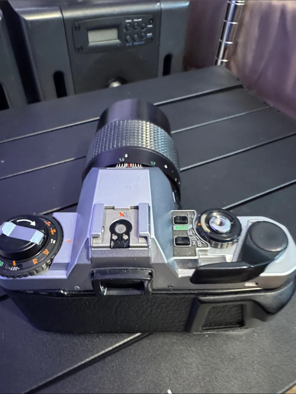 Pentax Silver and Black Film SLR with 55mm Coated Lens